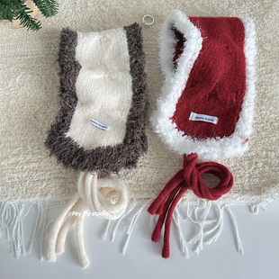 保暖针织毛线耳罩护耳圣诞红耳包百搭 氛围感冬季 feytiy 软软耳暖