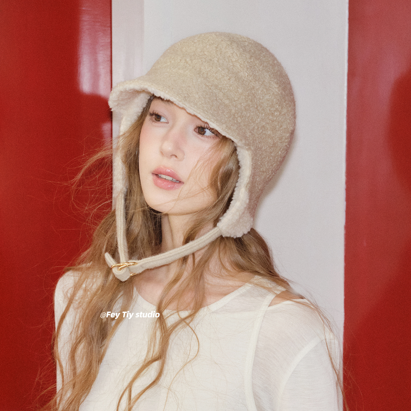 保暖羊羔毛护耳飞行帽羊毛雷锋帽