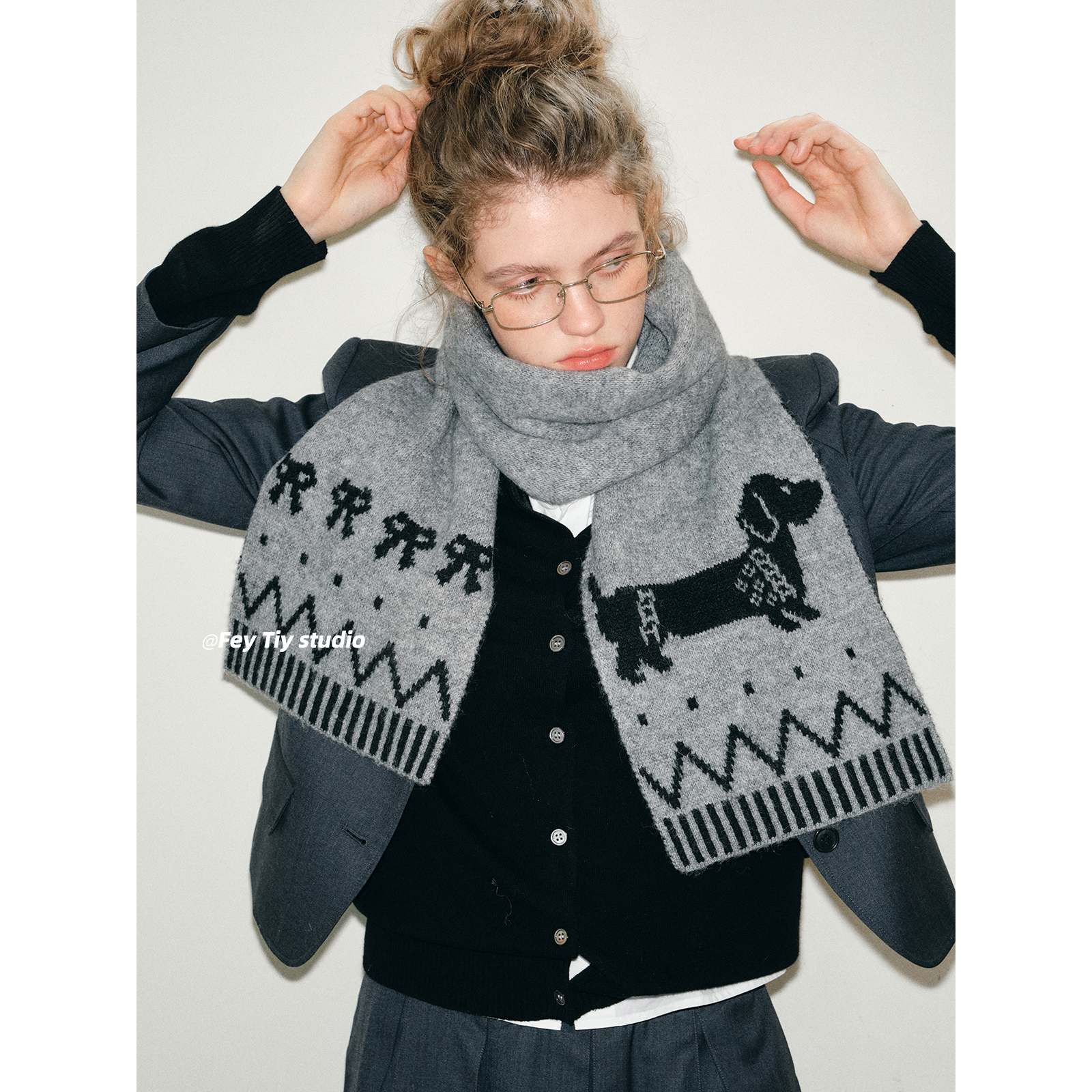 2025新款时髦英伦风冬季围巾女