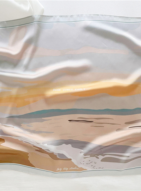 那些沙漠大海 文艺风方巾小丝巾女ins百搭时尚防晒护颈空调间领巾