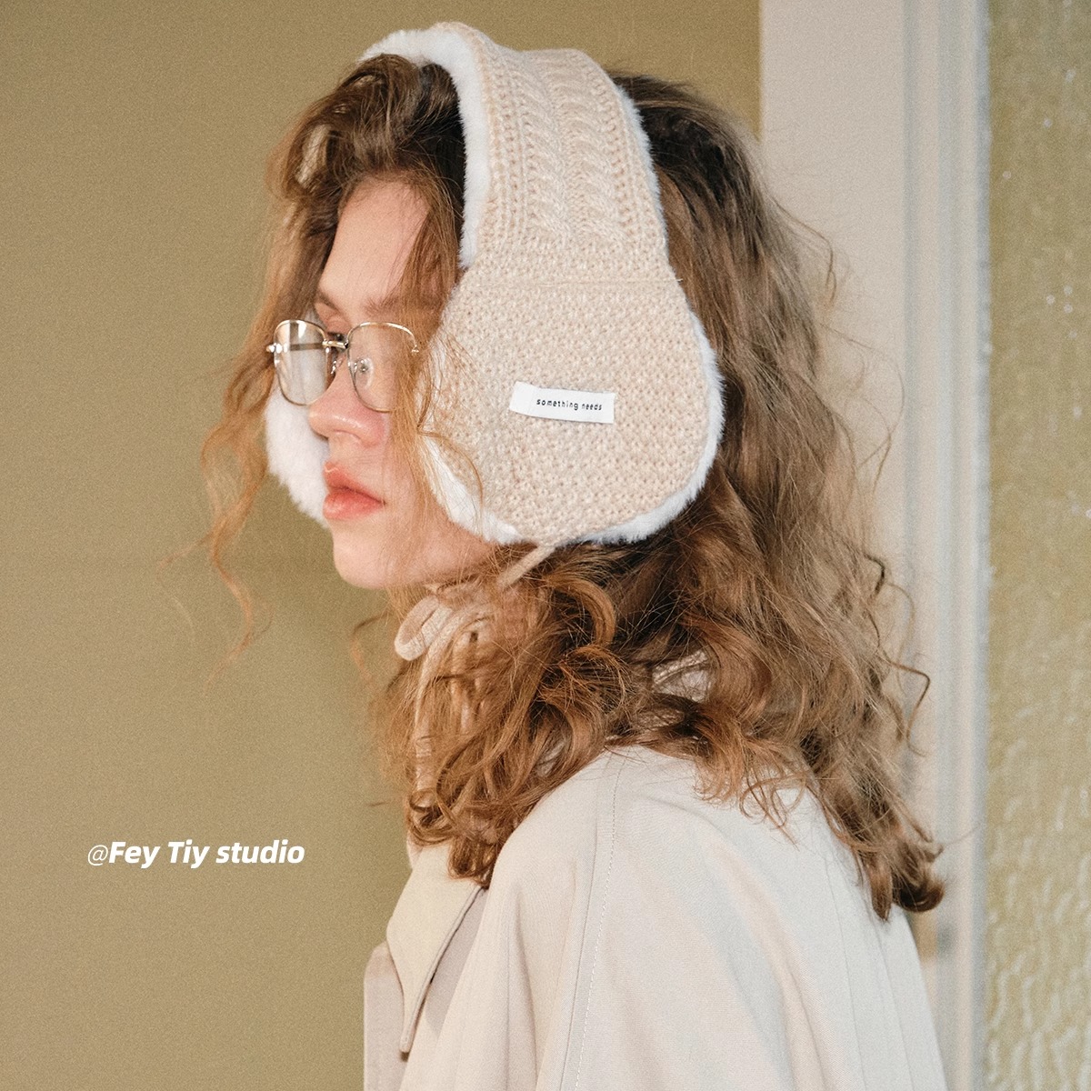 feytiy 韩国订单款 复古少女针织毛绒耳罩秋冬保暖耳捂子耳暖护耳