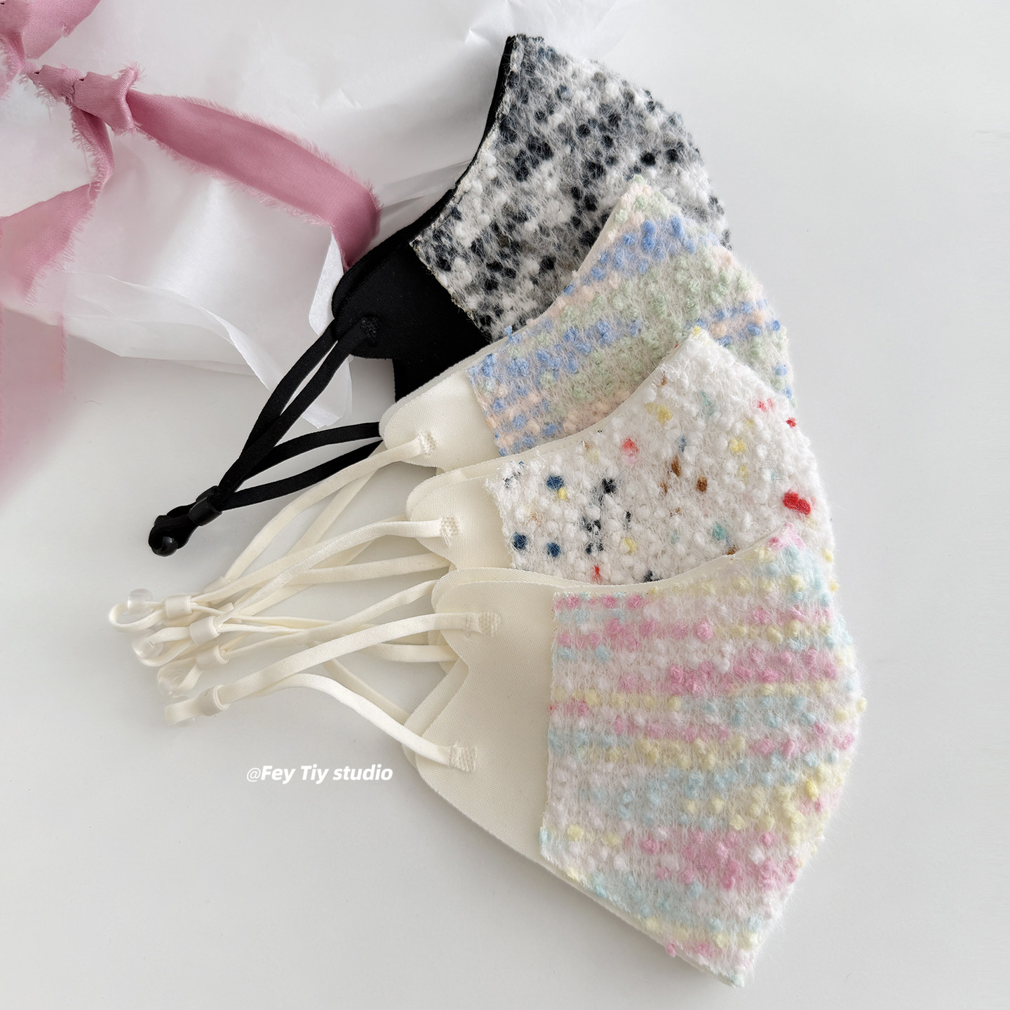 feytiy 彩纱面料+内里锦纶亲肤保暖口罩户外冬季遮阳防风口罩骑行