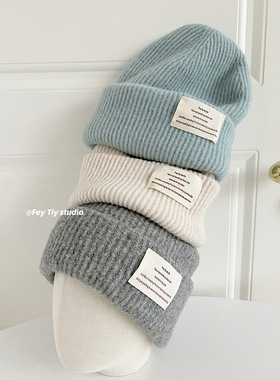 含羊毛帽型巨好！针织毛线帽韩版秋冬百搭保暖纯色大头围冷帽男女