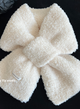 feytiy 瑞士卷 设计感穿插围巾软糯加厚秋冬保暖围脖男女纯色百搭