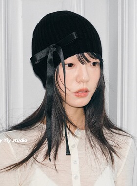 澳洲羊毛jennie同款蝴蝶结包头帽