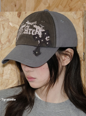 feytiy 甜酷girl 贴布刺绣个性棒球帽女春新款遮阳鸭舌帽休闲潮帽