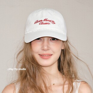 feytiy 蕾丝花边棒球帽大头围显脸小弯檐鸭舌帽遮阳春夏 清新百搭