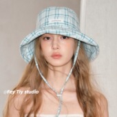 夏季 feytiy 薄荷曼波蓝 清爽防晒渔夫帽遮阳遮紫外线盆帽女显脸小