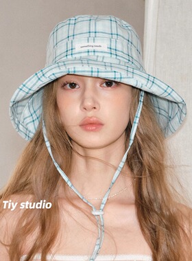 feytiy 薄荷曼波蓝 夏季清爽防晒渔夫帽遮阳遮紫外线盆帽女显脸小