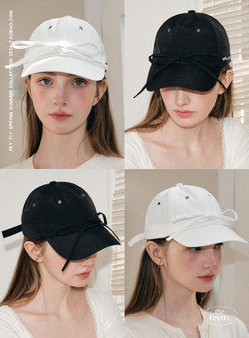 feytiy 蝴蝶结棒球帽女春夏新款速干面料韩国鸭舌帽女百搭显脸小