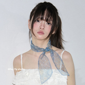 装 原创欧根纱小丝巾发带女春夏季 饰氛围感小飘带领巾 星空 feytiy