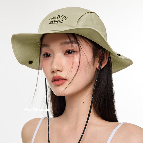复古户外透气网眼速干防晒渔夫帽