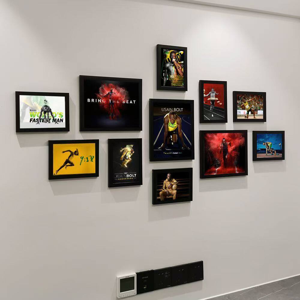 博尔特海报照片墙田径短跑运动员装饰画卧室宿舍励志挂墙相框组合