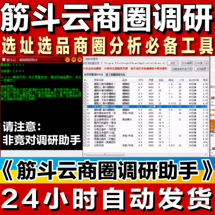 筋斗云商圈调研助手美团外卖商圈数据采集统计选址选品决策工具