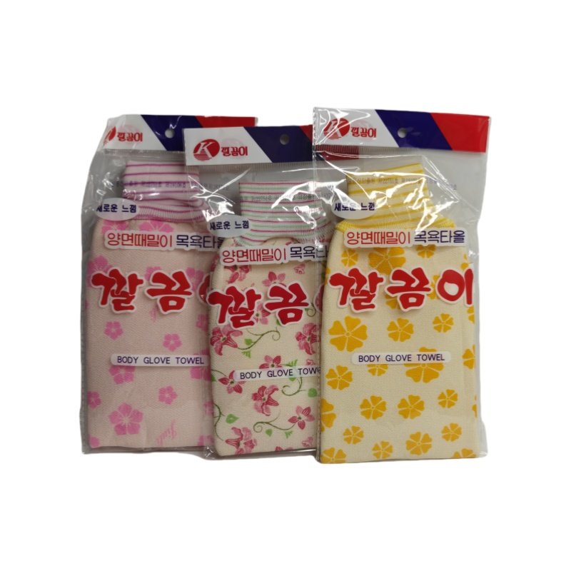韩国进口印花搓澡巾沐浴手套家用搓泥不费力搓背巾柔软不伤皮肤