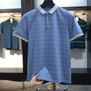 【H家】清爽舒适！撤标撤柜夏季男士简约条纹清爽休闲短袖POLO衫