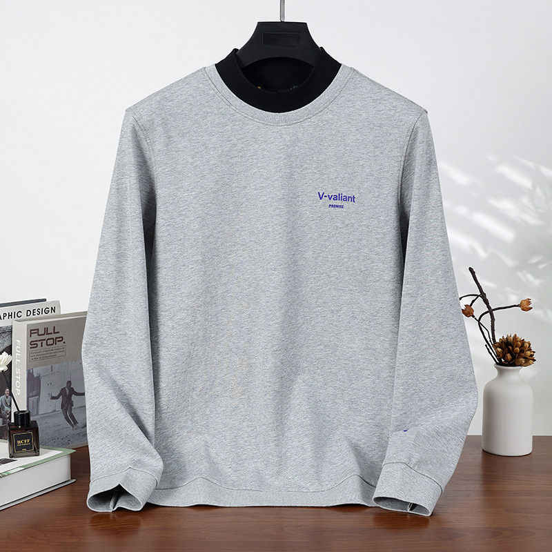 【H家】撤标撤柜！秋冬季男士简约字母舒适百搭假两件套头针织衫,男装,针织衫/毛衣,淘宝优惠券,粉丝福利购,淘宝优惠卷