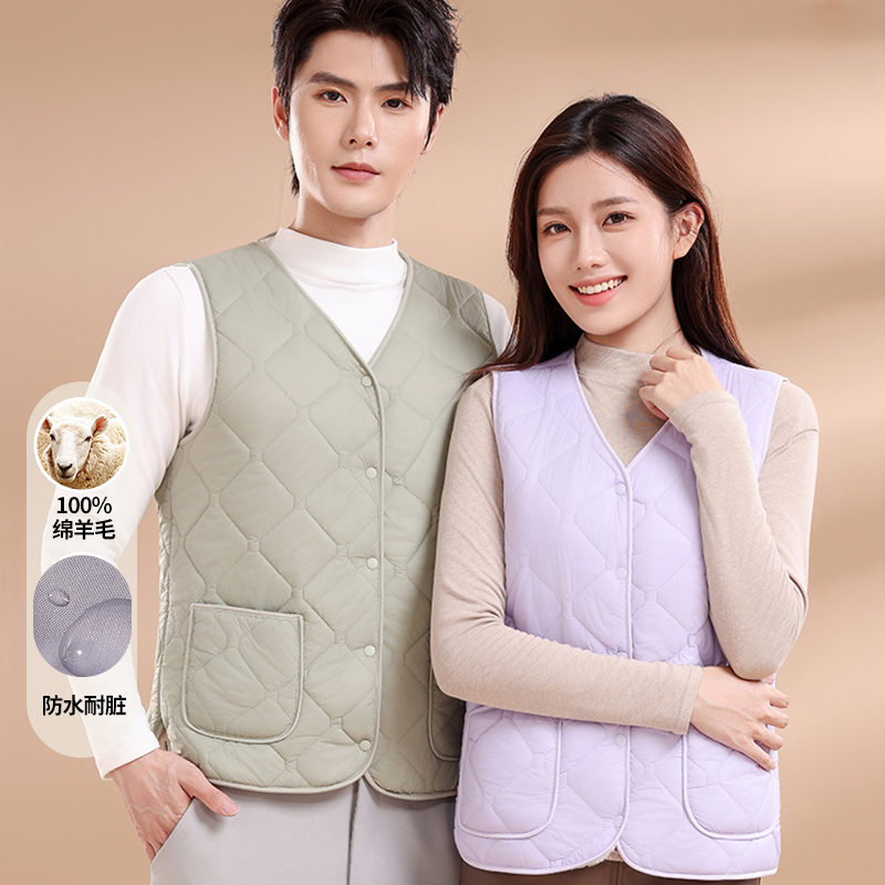 一线撤标撤柜！2025秋冬休闲轻薄保暖加绒菱形格马夹（男女同款）