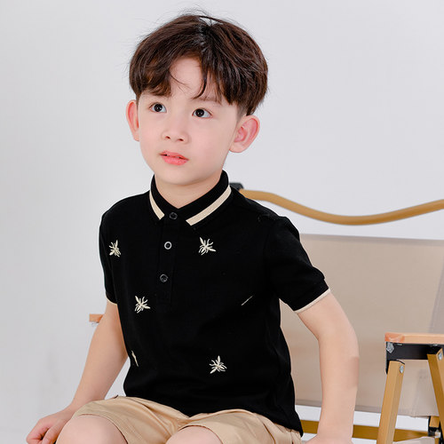 男童短袖polo衫儿童纯棉t恤帅气