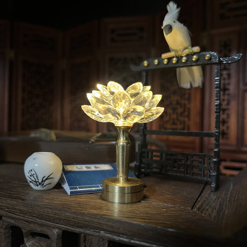 6分bjd娃屋中式古风佛龛道具迷你场景长明供佛宝莲荷花灯微缩模型