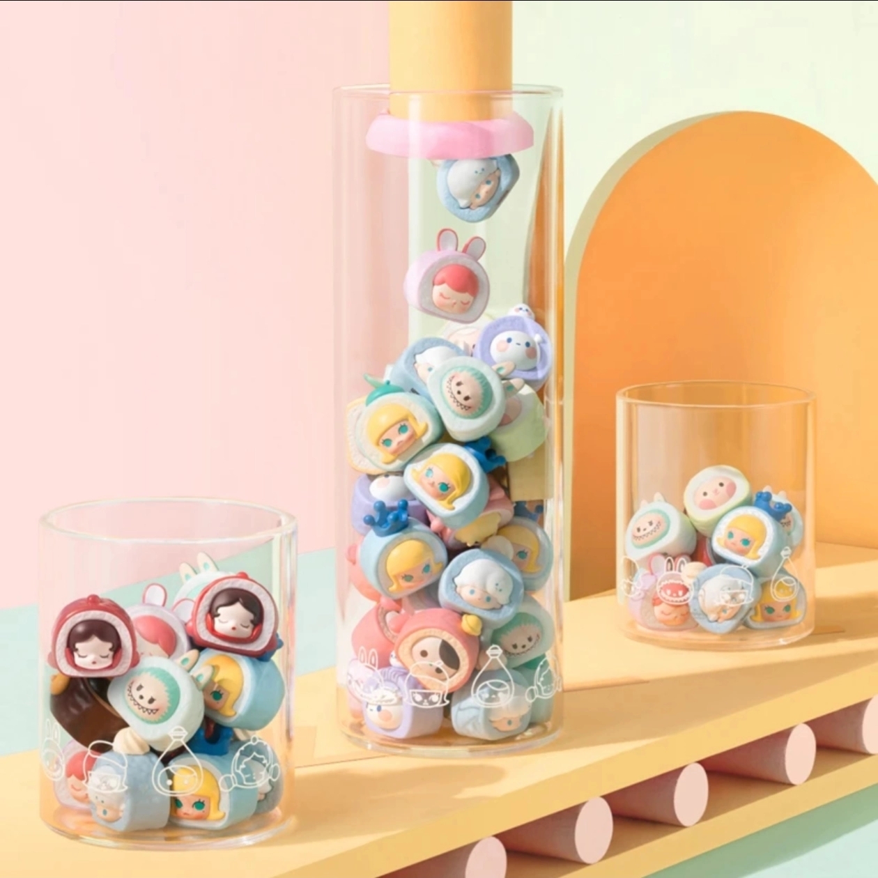 正版绝版泡泡玛特缤纷奶油卷蛋糕卷萌粒公仔单颗独立包装