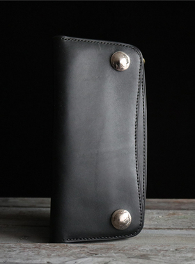 Hardwind罡风制造 美式复古 五美分 植鞣革牛皮钱包 长财布