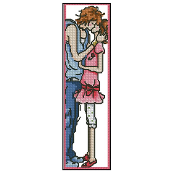 十字绣手工书签双面绣diy套件人物情侣毕业礼物吻