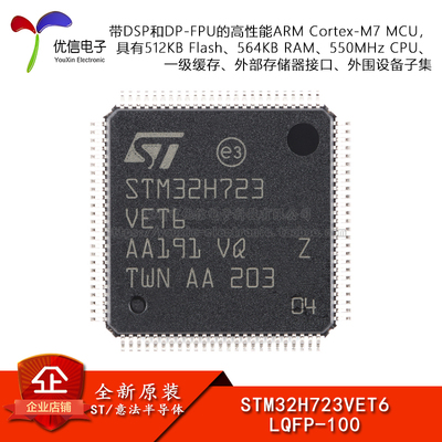 原装STM32H723VET6微控制器