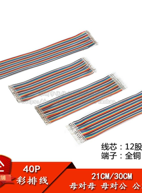 40P双头打杜邦端子 21/30CM 母对母 公对母 公对公 杜邦彩排线