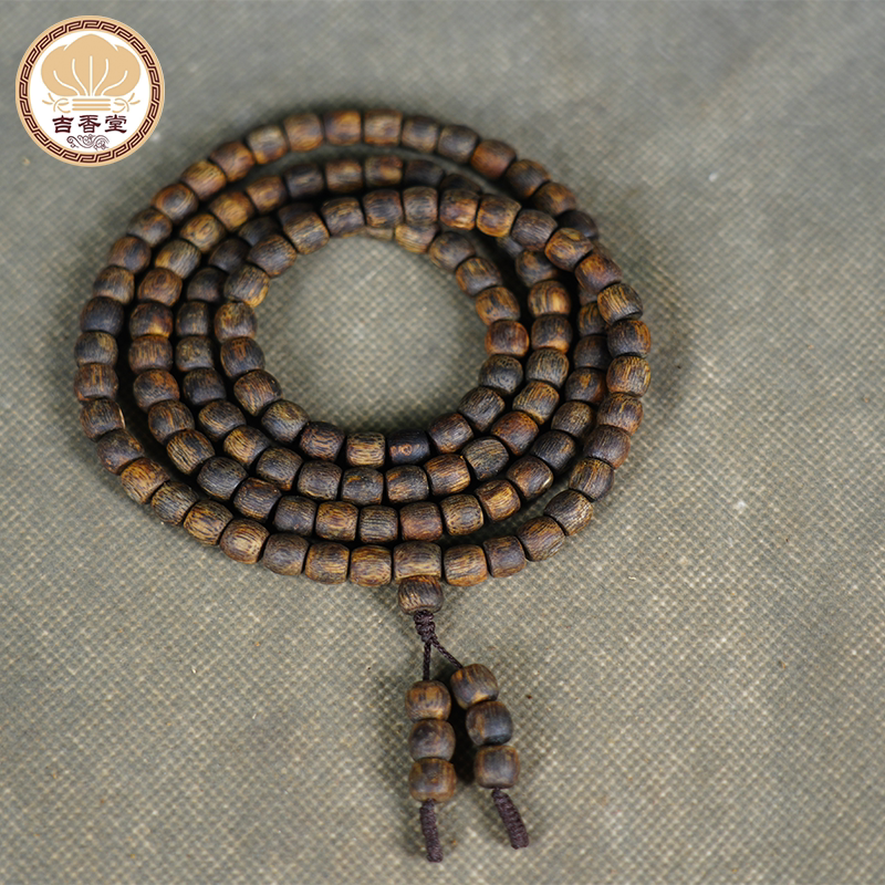 海南正宗0.7沉水桶珠沉香多圈手串正品