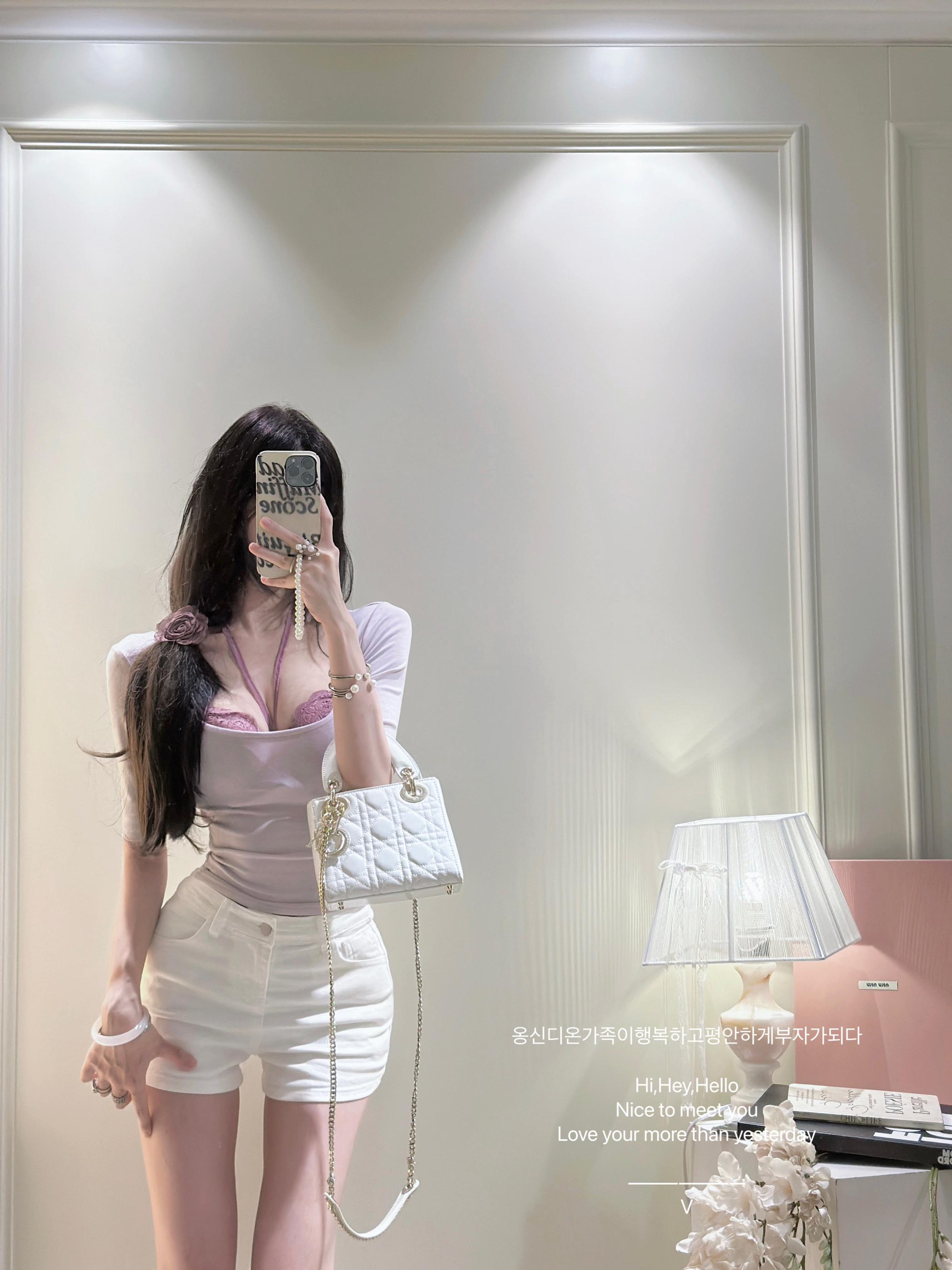 【奶雾紫美人】温柔韩女风纯欲少女修身弹力中袖浅紫色上衣短裤