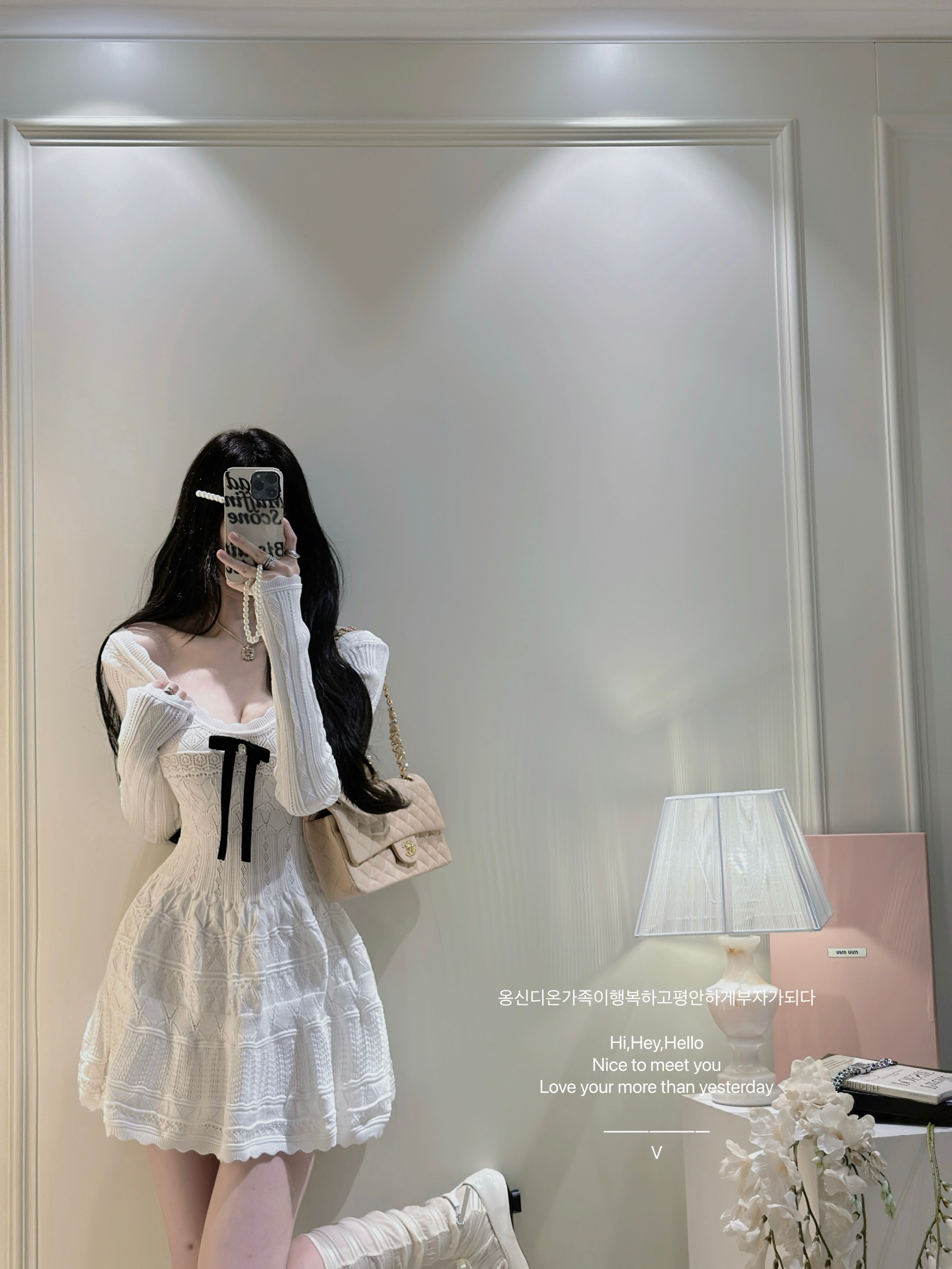 【恋恋笔记本】千金少女白月光小白花温柔蝴蝶结钩花针织连衣裙