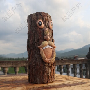 立体创意木头人偶摆件欧式风格情侣桌面艺术新年装点纯手工松木