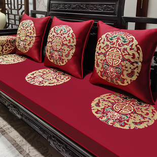 实木沙发专用坐垫红木新中式定制海绵垫子罗汉床五件套垫套罩防滑