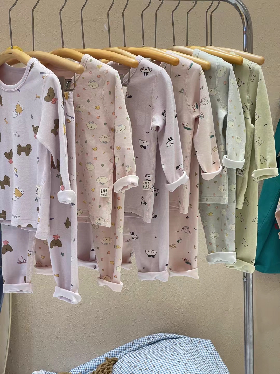 天童小野 儿童秋冬保暖内衣套装 纯棉无骨男女童秋衣裤宝宝家居服