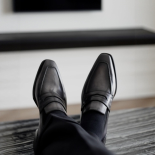 雅生AXEN手工固特异Bonaudo擦色皮便士乐福鞋Andy皮鞋同款