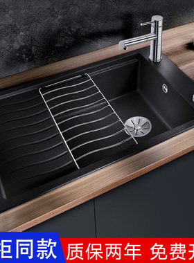 德国铂浪高Blanco花岗岩石英石水槽ELON XL 8S厨房洗菜盆524870