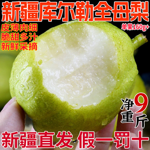 新疆库尔勒香梨水果新鲜大果全母梨9斤净果孕妇儿童当季玉露香梨