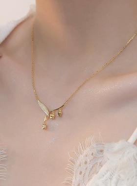 简约百搭铃兰花钛钢项链女小众