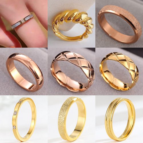 不掉色光面18k不锈钢戒指ring尾