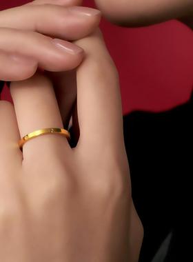 简约经典钻纹钛钢戒指女小众