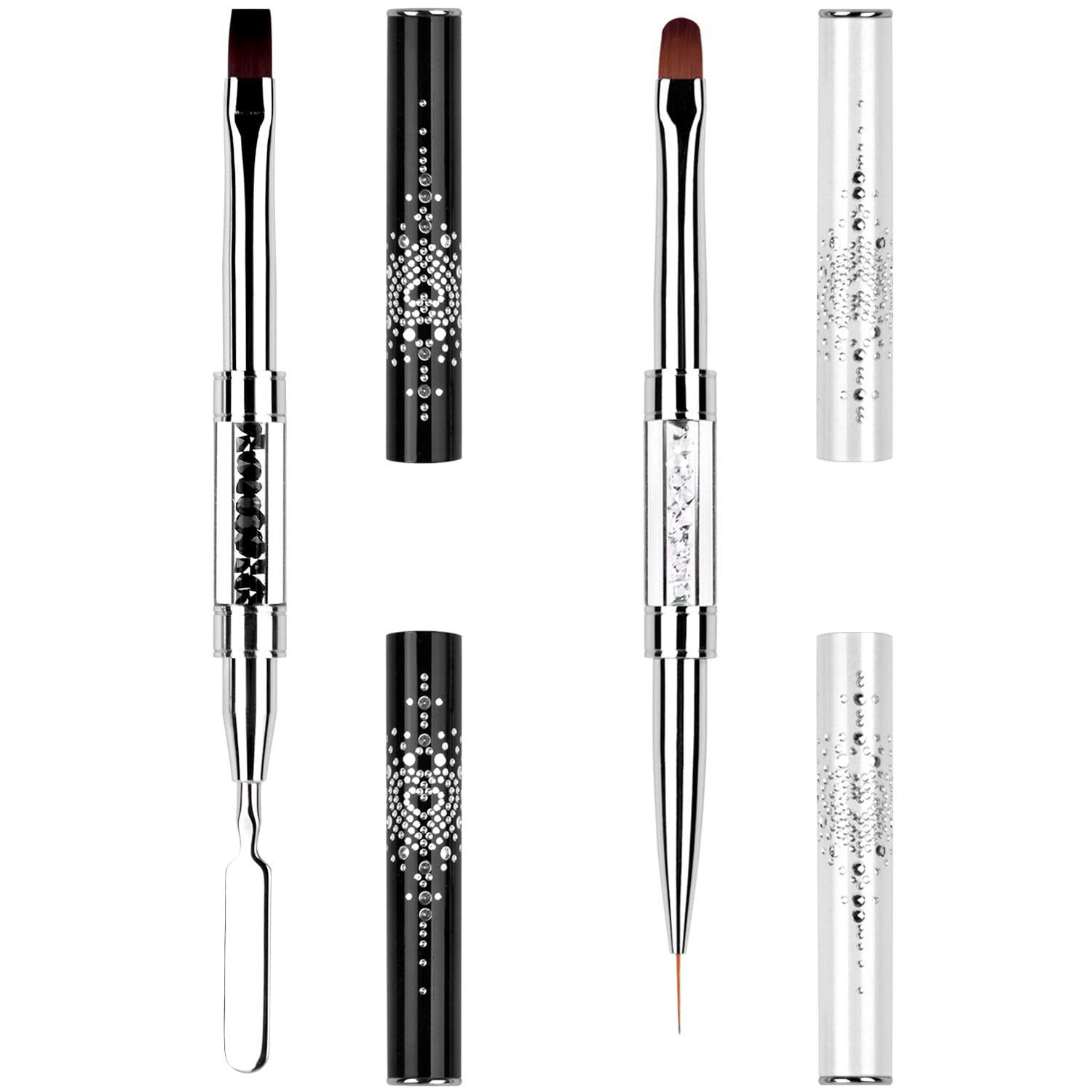 双头光疗笔美甲笔 2支美甲建构笔调色取胶凝膠钢推长杆美甲笔刷,彩妆/香水/美妆工具,美甲笔/美甲刷/美甲笔刷套装,淘宝优惠券,粉丝福利购,淘宝优惠卷