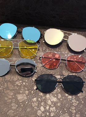 墨镜黄色韩国个性风男士太阳眼镜