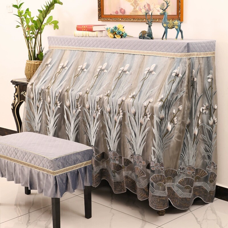 新中式蕾丝防尘钢琴罩全罩套现代简约风高档轻奢雅马哈琴布盖布巾