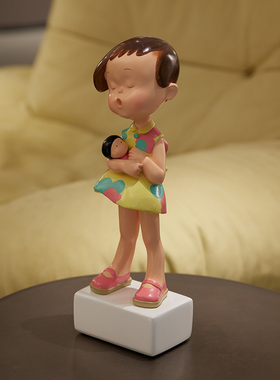 稀奇艺术向京签名限量版玻璃钢雕塑《别担心》可爱桌面艺术品摆件