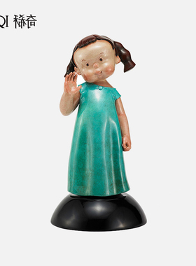 稀奇艺术玻璃钢可爱风人物摆件