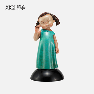 稀奇艺术玻璃钢可爱风人物摆件