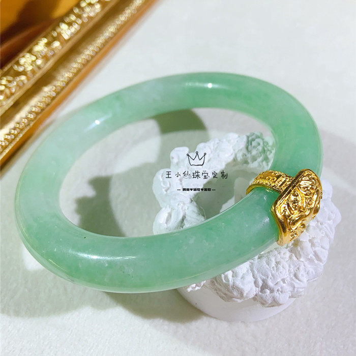 足金手工古法金錾刻工艺古代兽面纹手镯修复方案diy图案玉镯修复