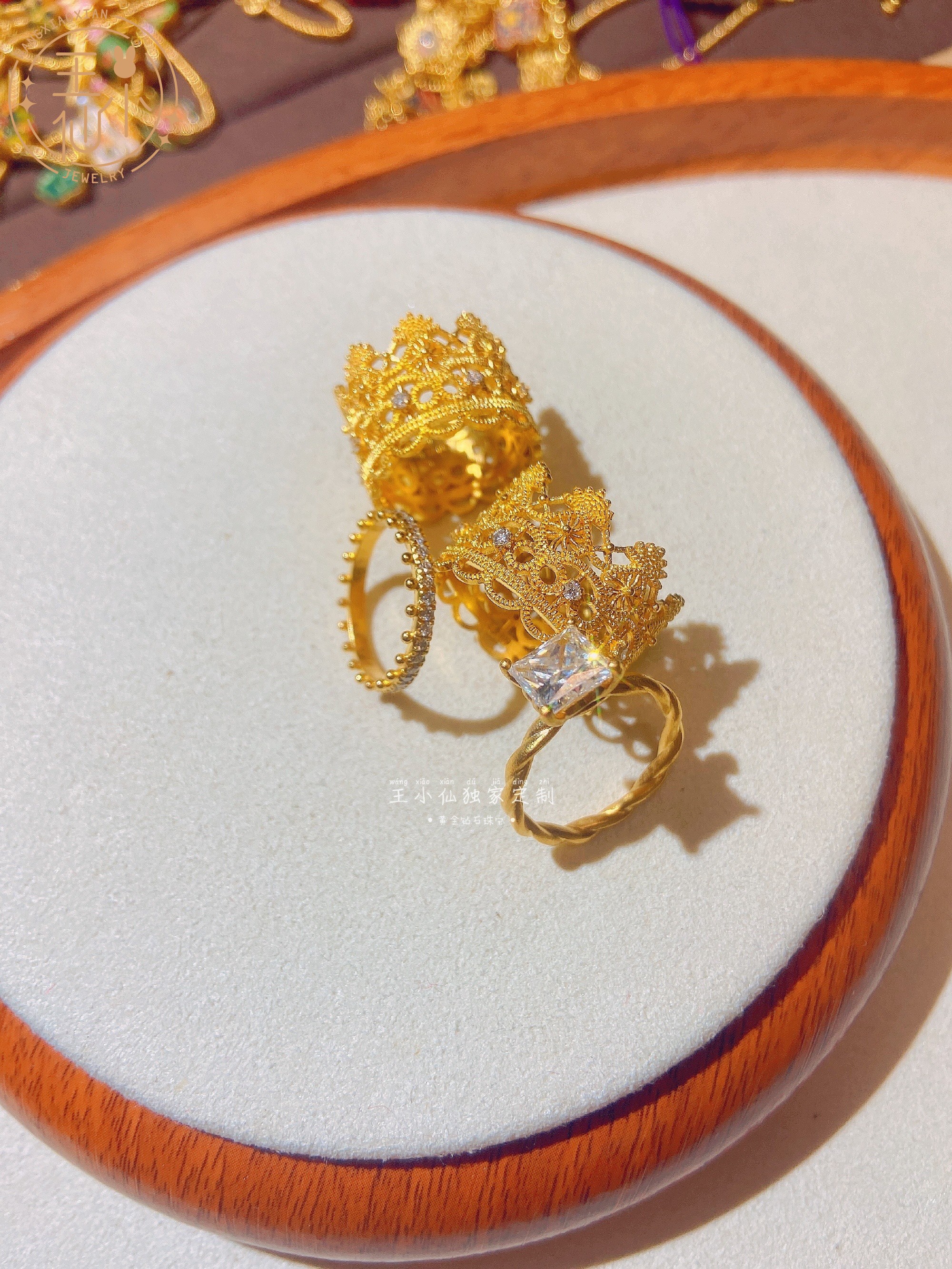 足金皇冠女士金戒指王小仙
