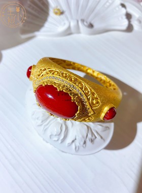 王小仙女古法金镂空满圈手镯